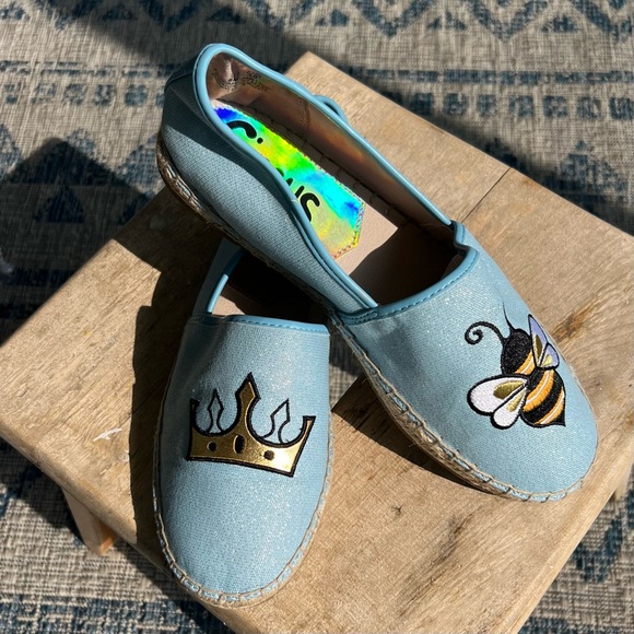 Circus By Sam Edelman Leni 6 Espadrille Flats  Blue/Silver Sz 8 Good Condition - Picture 2 of 9